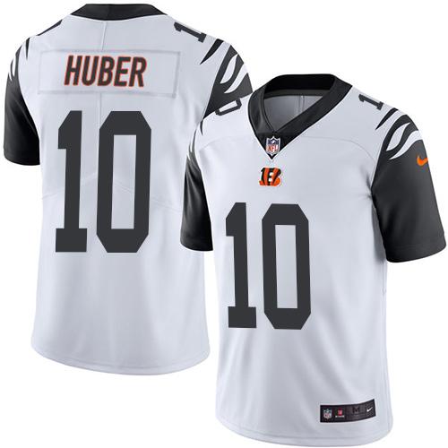 Cincinnati Bengals #10 Kevin Huber White Men's Stitched Limited Rush Jersey Men's