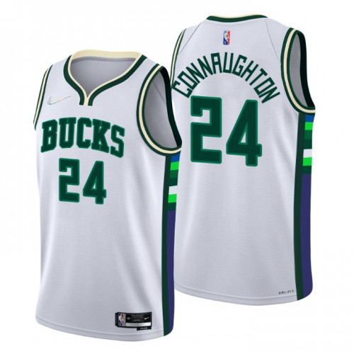 Milwaukee Milwaukee Bucks #24 Pat Connaughton Mens White 2021/22 Swingman Jersey - City Edition Mens