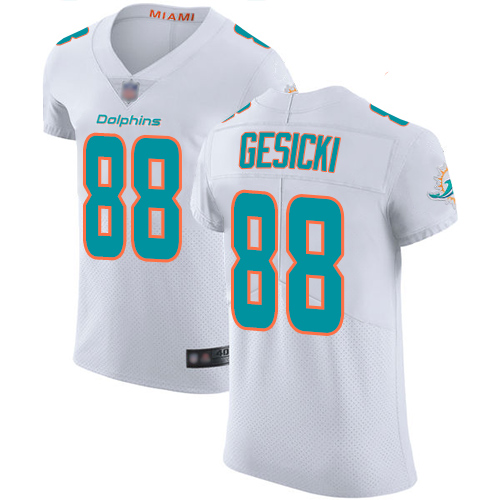 Dolphins #88 Mike Gesicki White Men's Stitched Vapor Untouchable Elite Jersey