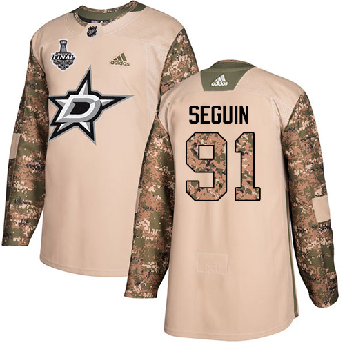 Adidas Dallas Stars #91 Tyler Seguin Camo Authentic 2017 Veterans Day 2020 Stanley Cup Final Stitched Jersey Men's