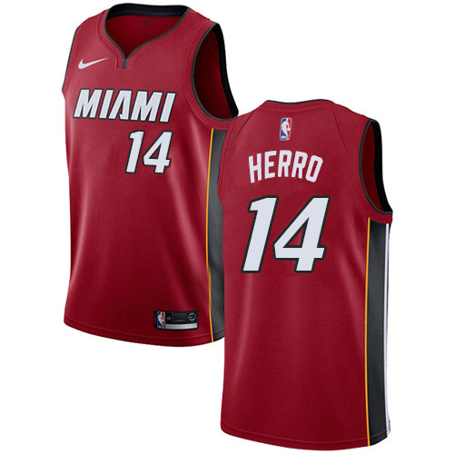 Miami Heat #14 Tyler Herro Red Swingman Statement Edition Jersey Mens
