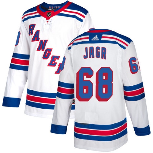 Adidas New York Rangers #68 Jaromir Jagr White Away Authentic Stitched Jersey Men's