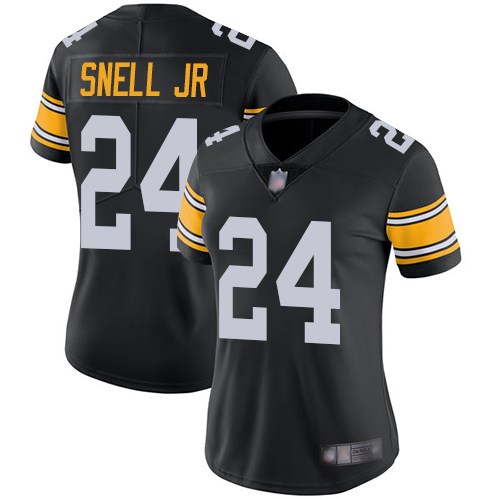 Pittsburgh Steelers #24 Benny Snell Jr. Black Alternate Women's Stitched Vapor Untouchable Limited Jersey Womens