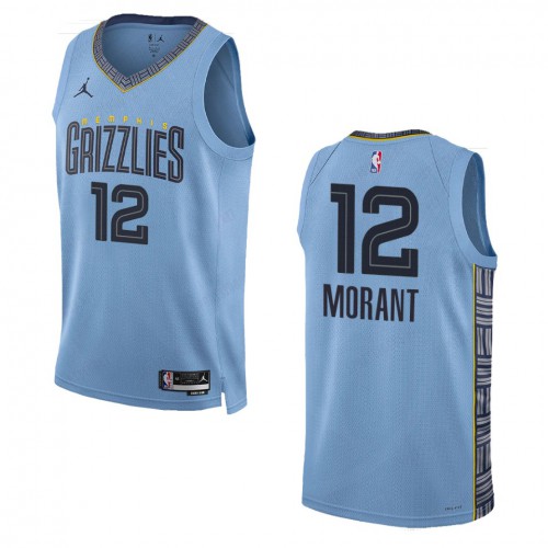 Memphis Memphis Grizzlies #12 Ja Morant Blue Mens 2022-23 Statement Edition Jersey Mens