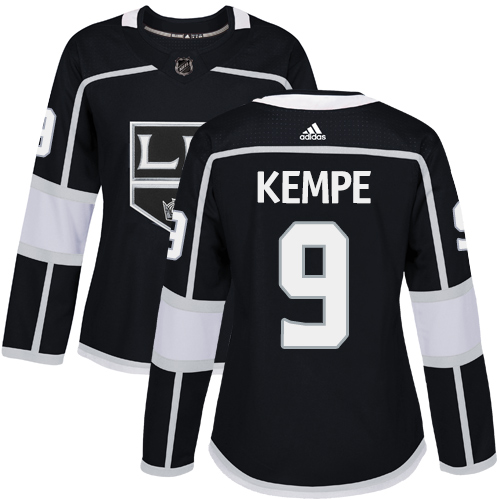 Adidas Los Angeles Kings #9 Adrian Kempe Black Home Authentic Women's Stitched Jersey Womens