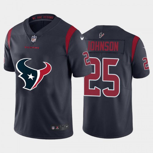 Houston Houston Texans #25 Duke Johnson Navy Blue Men's Big Team Logo Vapor Limited Jersey Men's