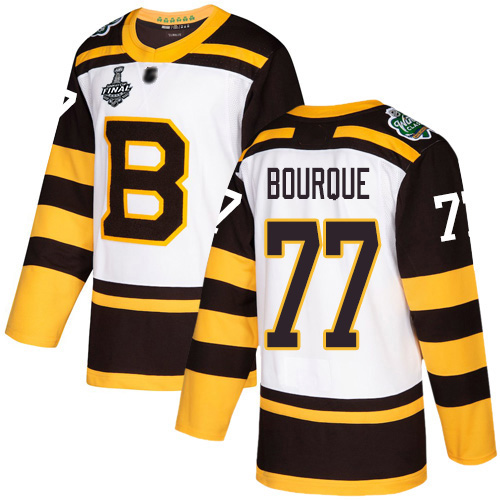 Adidas Boston Bruins #77 Ray Bourque White Authentic 2019 Winter Classic Stanley Cup Final Bound Youth Stitched Jersey Youth