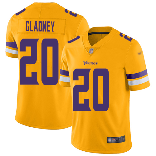 Minnesota Vikings #20 Jeff Gladney Gold Men's Stitched Limited Inverted Legend Jersey Men's