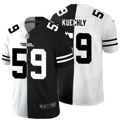 Carolina Carolina Panthers #59 Luke Kuechly Men's Black V White Peace Split Vapor Untouchable Limited Jersey Men's
