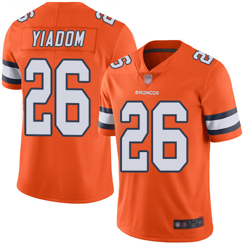 Denver Broncos #26 Isaac Yiadom Orange Men's Stitched Limited Rush Jersey Men's