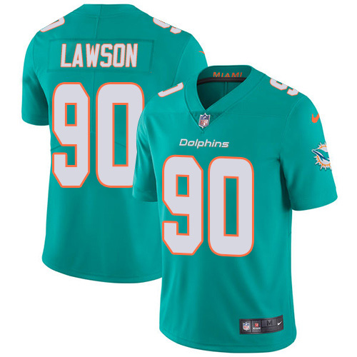 Miami Dolphins #90 Shaq Lawson Aqua Green Team Color Men's Stitched Vapor Untouchable Limited Jersey Men's