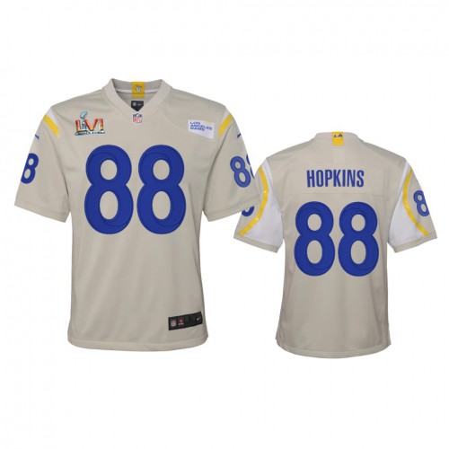 Los Angeles Los Angeles Rams #88 Brycen Hopkins Youth Super Bowl LVI Patch Game Jersey - Bone Youth