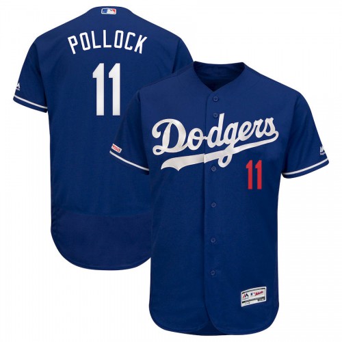 Los Angeles Los Angeles Dodgers #11 AJ Pollock Majestic Alternate Flex Base Authentic Collection Player Jersey Royal Men's