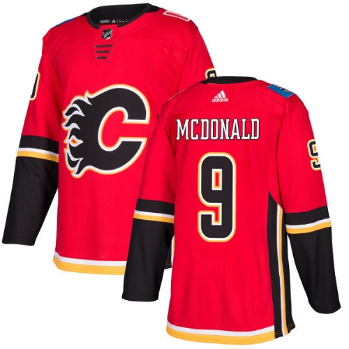 Adidas Calgary Flames #9 Lanny McDonald Red Home Authentic Stitched Jersey Men's
