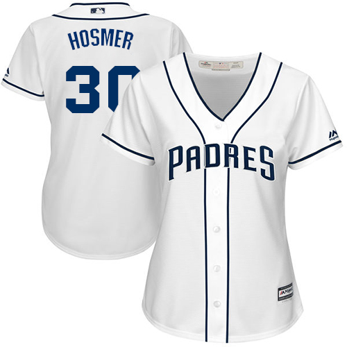 San Diego Padres #30 Eric Hosmer White Home Women's Stitched Jersey Womens