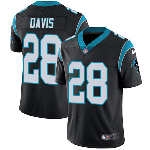Carolina Panthers #28 Mike Davis Black Team Color Youth Stitched Vapor Untouchable Limited Jersey Youth