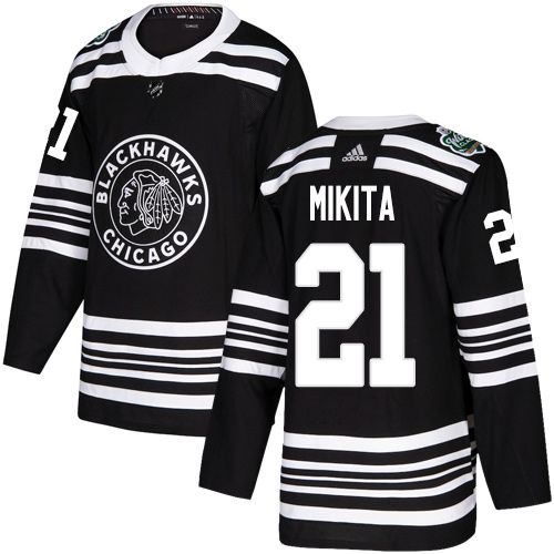 Adidas Chicago Blackhawks #21 Stan Mikita Black Authentic 2019 Winter Classic Stitched Jersey Men's