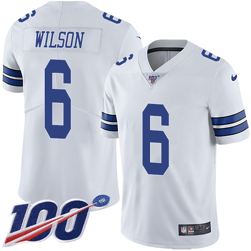 Cowboys #6 Donovan Wilson White Men's Stitched 100th Season Vapor Untouchable Limited Jersey