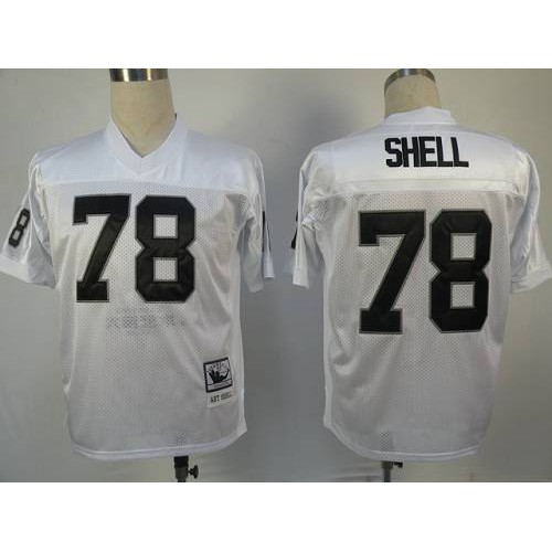 Mitchell and Ness Las Vegas Raiders #78 Art Shell White Stitched Jersey Men's