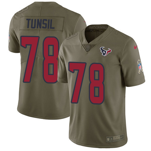 Houston Texans #78 Laremy Tunsil Olive Men's Stitched Limited 2017 Salute To Service Jersey Men's