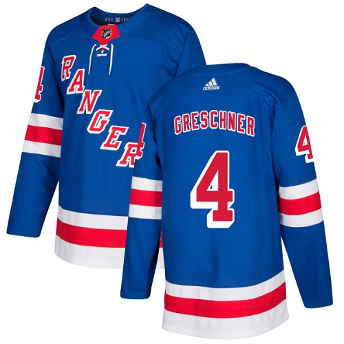 Adidas New York Rangers #4 Ron Greschner Royal Blue Home Authentic Stitched Jersey Men's