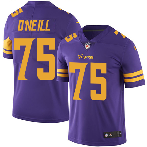 Minnesota Vikings #75 Brian O'Neill Purple Men's Stitched Limited Rush Jersey Men's