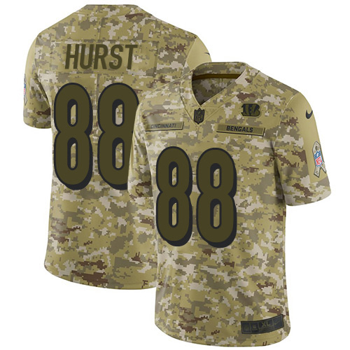 Bengals #88 Hayden Hurst Camo Men's Stitched Limited 2018 Salute To Service Jersey