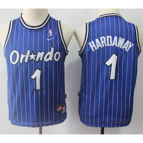 Orlando Magic #1 Penny Hardaway Blue Strip Throwback Youth Jersey Youth