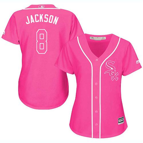 Chicago White Sox #8 Bo Jackson Pink Fashion Women's Stitched Jersey Womens