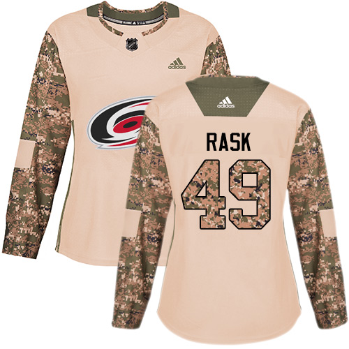 Adidas Carolina Hurricanes #49 Victor Rask Camo Authentic 2017 Veterans Day Women's Stitched Jersey Womens