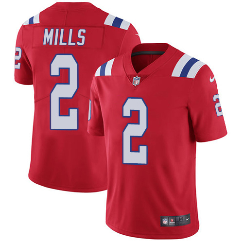 Patriots #2 Jalen Mills Red Alternate Men's Stitched Vapor Untouchable Limited Jersey