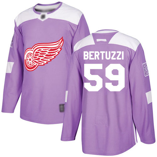 Adidas Detroit Red Wings #59 Tyler Bertuzzi Purple Authentic Fights Cancer Stitched Jersey Men's