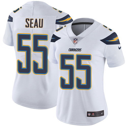 Los Angeles Chargers #55 Junior Seau White Women's Stitched Vapor Untouchable Limited Jersey Womens
