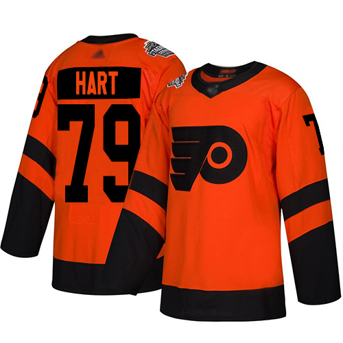 Adidas Philadelphia Flyers #79 Carter Hart Orange Authentic 2019 Stadium Series Stitched Jersey Men's