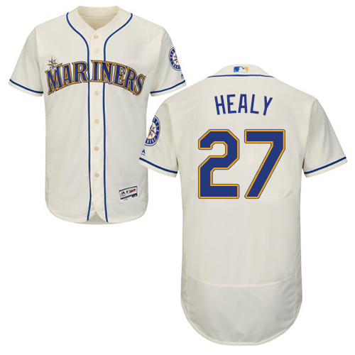 Seattle Mariners #27 Ryon Healy Cream Flexbase Authentic Collection Stitched Jersey Men's