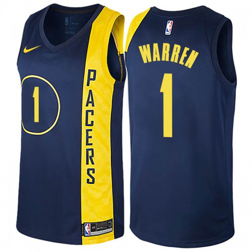 Indiana Pacers #1 TJ Warren Navy Blue Womens Swingman City Edition Jersey Womens