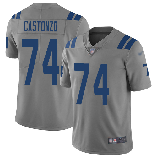 Indianapolis Colts #74 Anthony Castonzo Gray Youth Stitched Limited Inverted Legend Jersey Youth