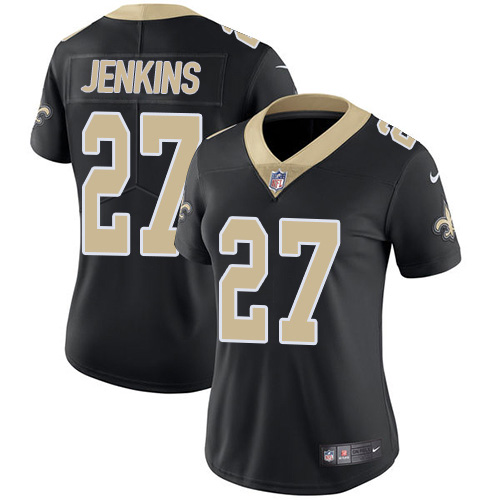 New Orleans Saints #27 Malcolm Jenkins Black Team Color Women's Stitched Vapor Untouchable Limited Jersey Womens