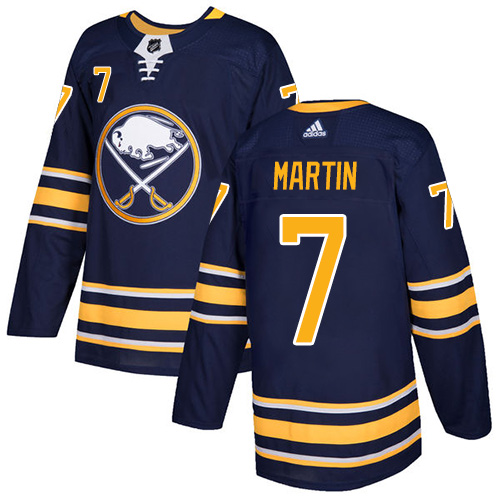 Adidas Buffalo Sabres #7 Rick Martin Navy Blue Home Authentic Stitched Jersey Men's