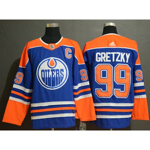 Adidas Edmonton Oilers #99 Wayne Gretzky Royal Blue Alternate Authentic Stitched Jersey Men's