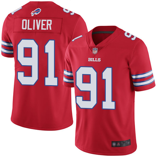 Buffalo Bills #91 Ed Oliver Red Men's Stitched Limited Rush Jersey Men's
