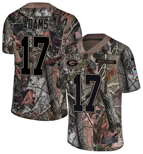 Packers #17 Davante Adams Camo Youth Stitched Limited Rush Realtree Jersey