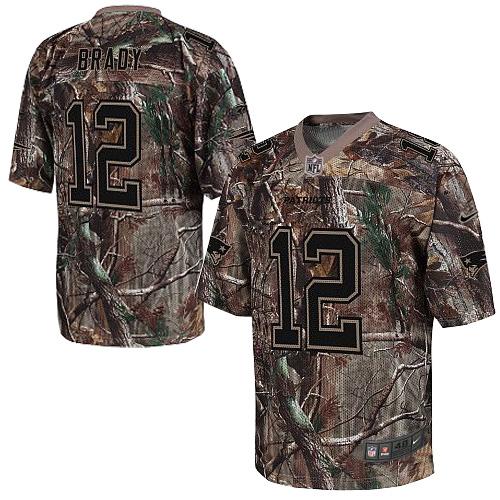 Patriots #12 Tom Brady Camo Men's Stitched Realtree Elite Jersey