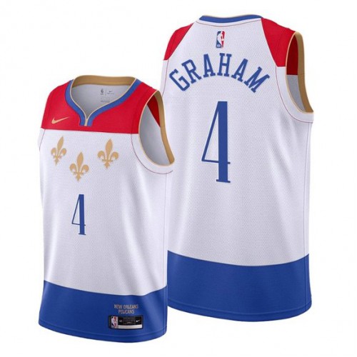 New Orleans Pelicans #4 Devonte Graham White Youth Swingman 2020-21 City Edition Jersey Youth
