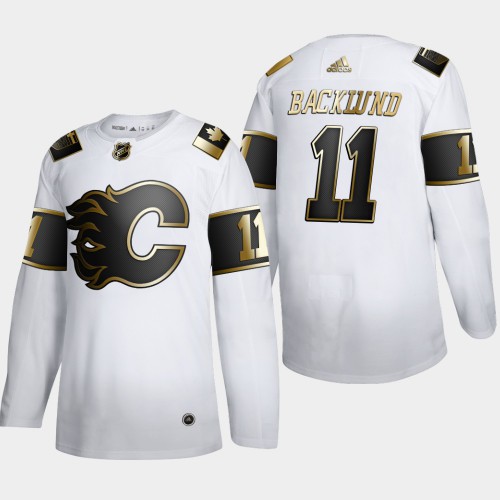 Calgary Calgary Flames #11 Mikael Backlund Men's Adidas White Golden Edition Limited Stitched Jersey Men's