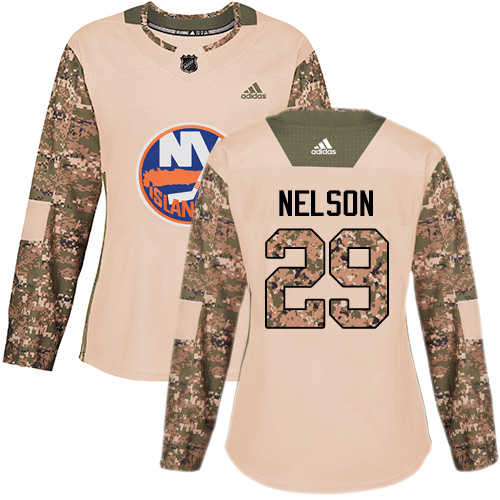 Adidas New York Islanders #29 Brock Nelson Camo Authentic 2017 Veterans Day Women's Stitched Jersey Womens