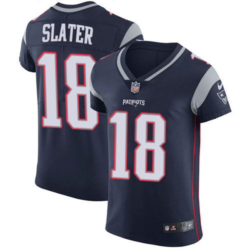 Patriots #18 Matt Slater Navy Blue Team Color Men's Stitched Vapor Untouchable Elite Jersey