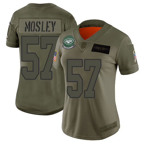 Jets #57 C.J. Mosley Camo Women's Stitched Limited 2019 Salute To Service Jersey