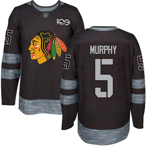 Adidas Chicago Blackhawks #5 Connor Murphy Black 1917-2017 100th Anniversary Stitched Jersey Men's