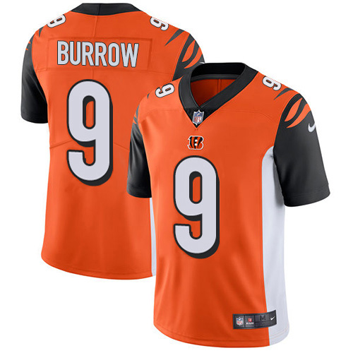 Bengals #9 Joe Burrow Orange Alternate Men's Stitched Vapor Untouchable Limited Jersey